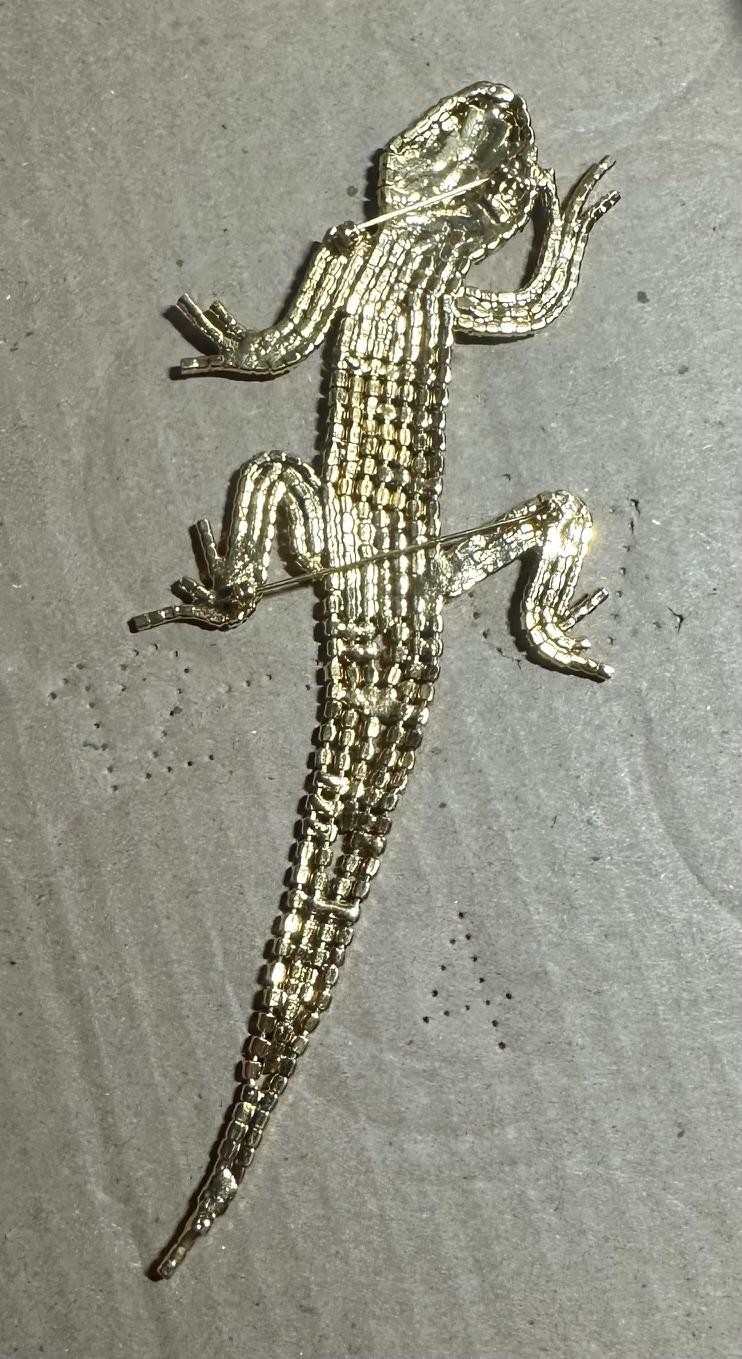 Rare 1980’s Butler & Wilson Large Crystal Lizard Brooch Featured Statement Piece