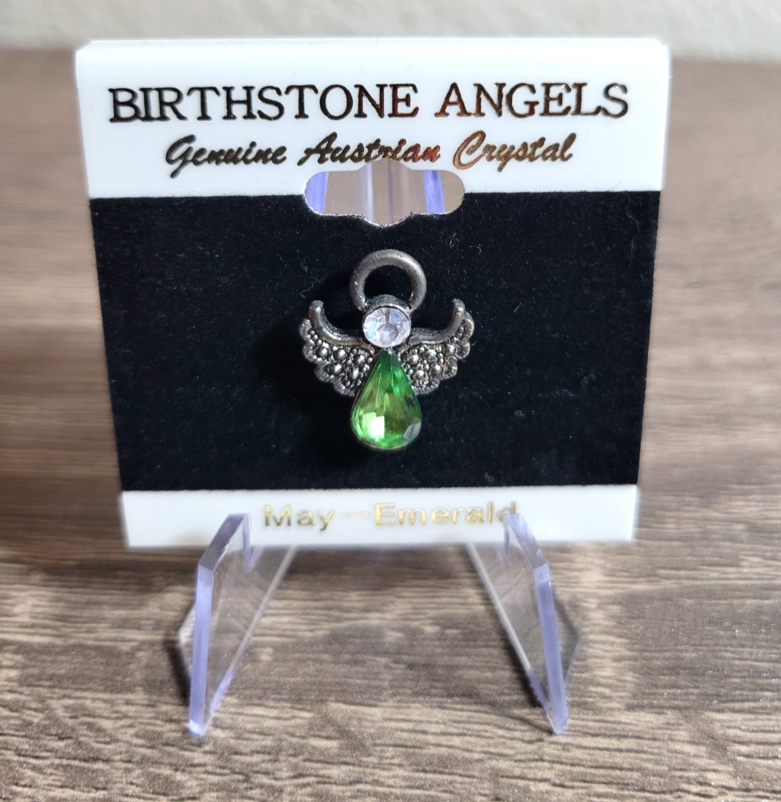 MAY BIRTHSTONE GUARDIAN ANGEL FASHION PIN FREE MINI PIN NEW ON CARD CHOOSE 1