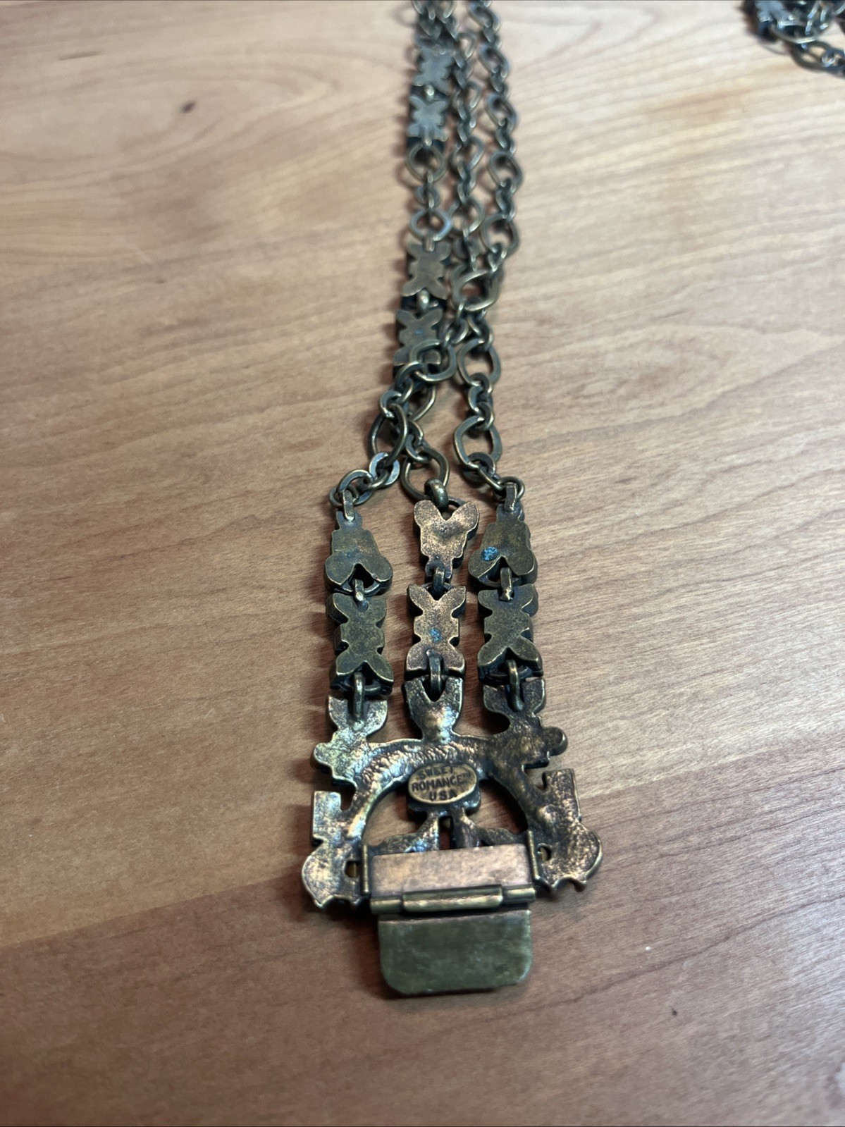 Sweet Romance Goldtone Deco Inspired Crystal Sautoir Necklace NIB