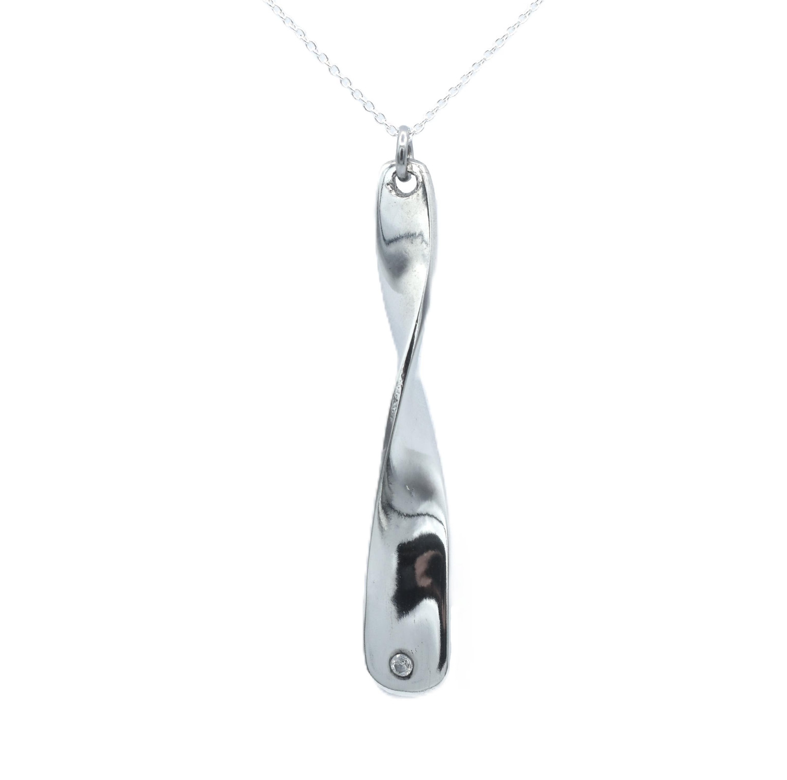 10th Anniversary Tin Pendant Ten and Diamond Twist Drop Gift UK