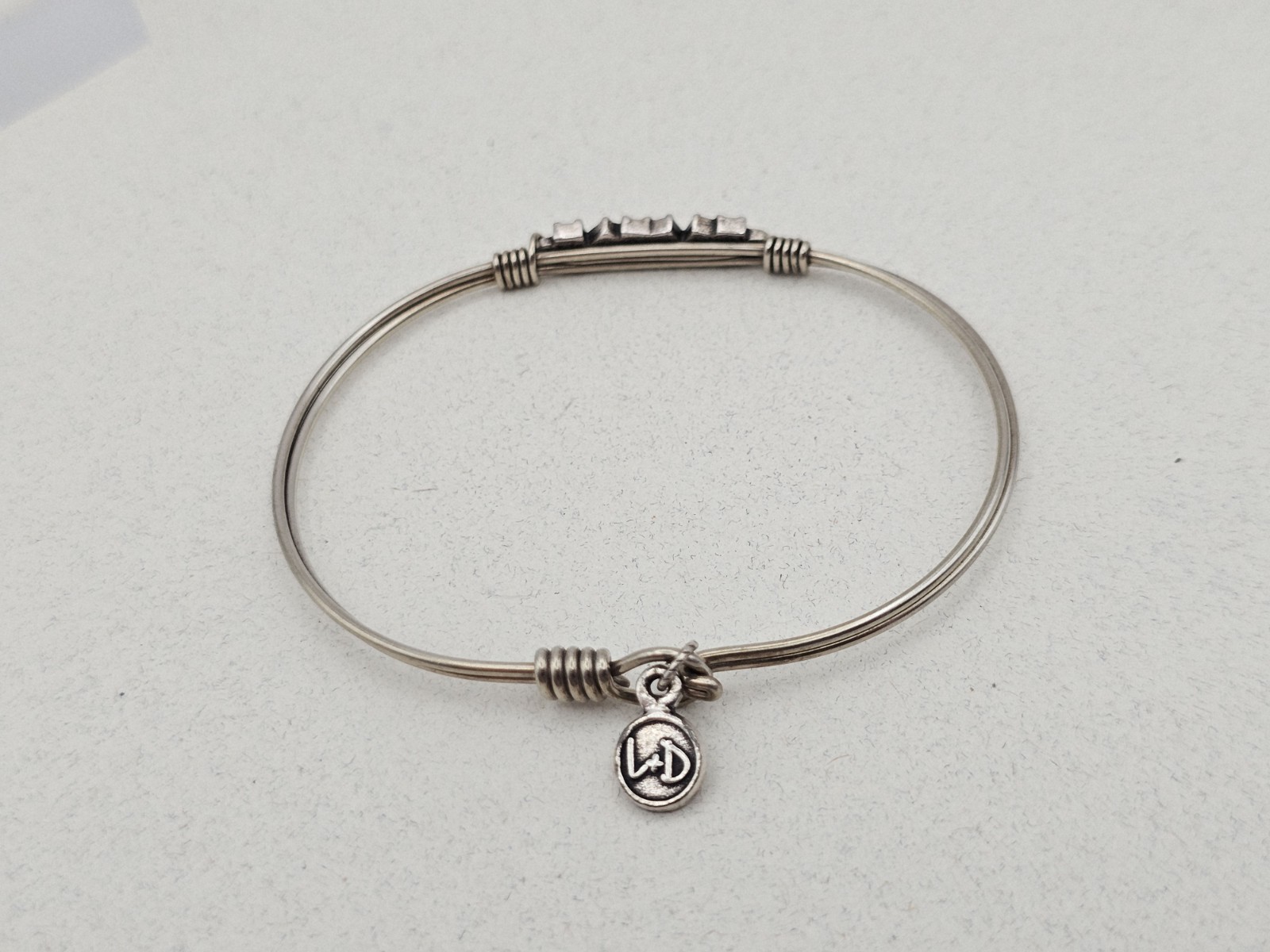 Luca + Danni Mini Hudson Bangle Bracelet Hook Cuff Silvertone Regular 🎉