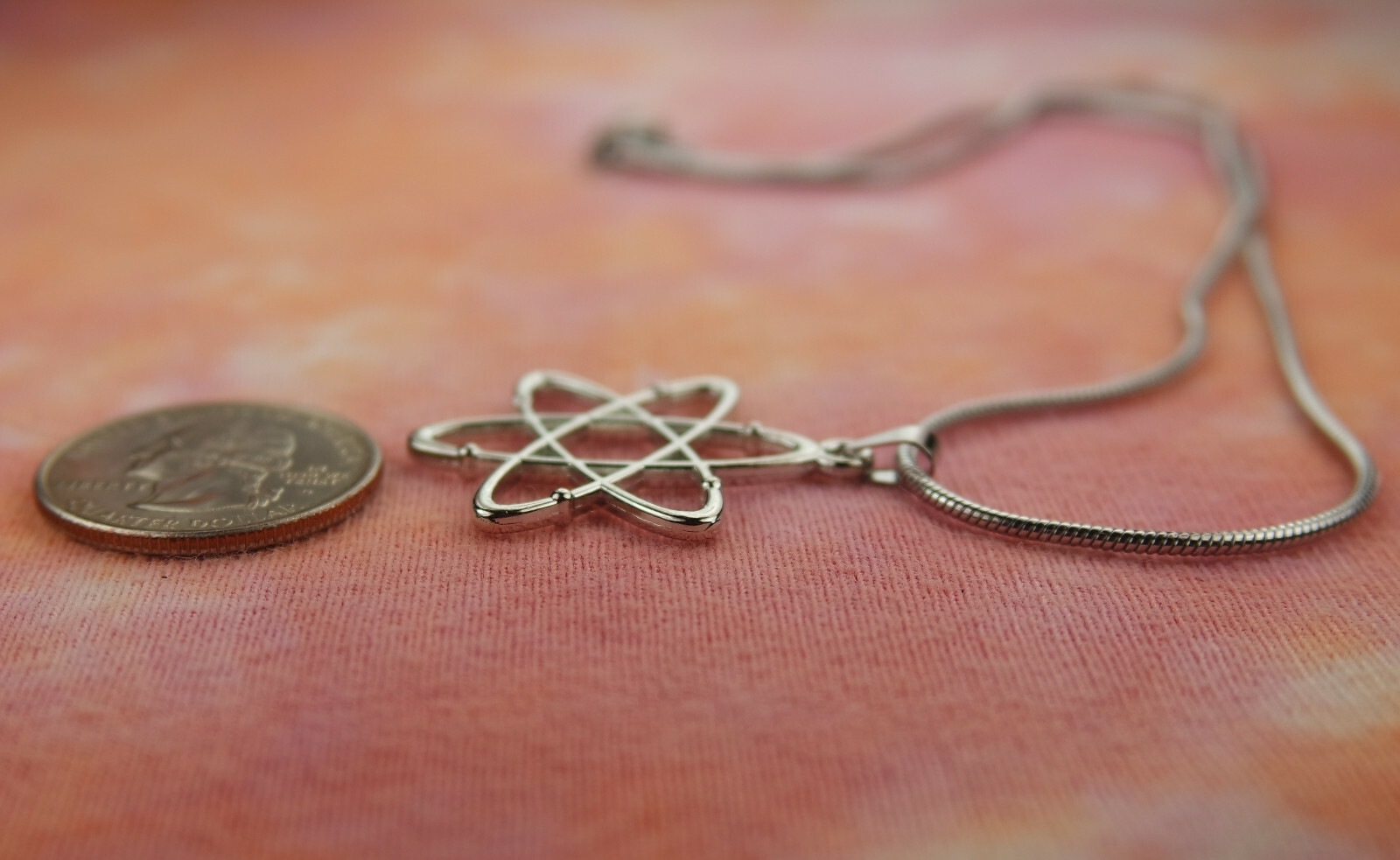 Atomic Whirl Necklace Bohr Atom Nuclear American Atheist Symbol Charm Pendant