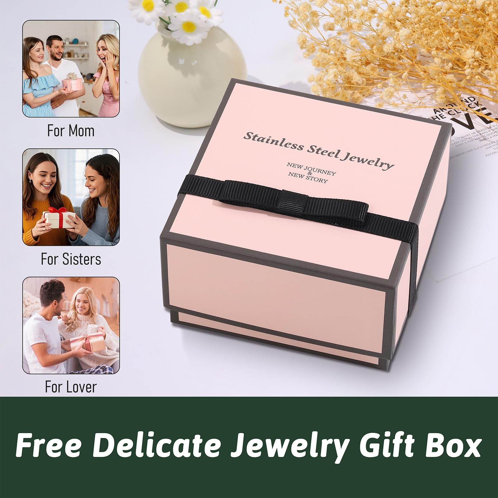Gold Bangle Bracelets for -2PCS Friendship & Love Bangle Bracelet Clover Nail…