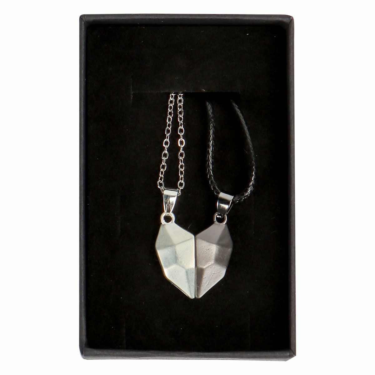 2pcs Magnetic Couple Necklace Heart Friendship Matching Pendant Jewelry Set Gift