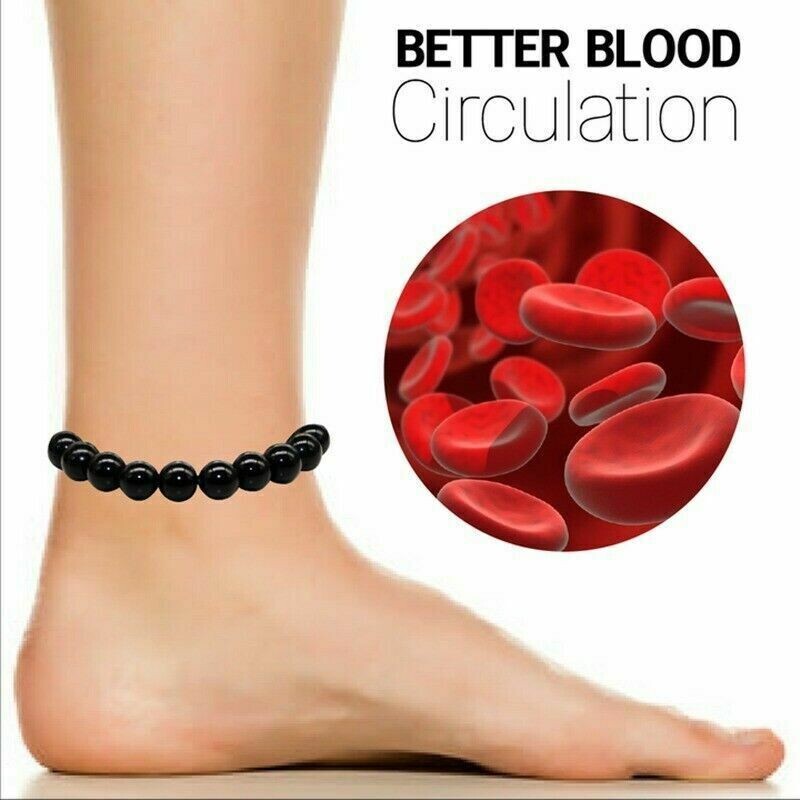Natural Black Obsidian Stone Bracelet Promote Blood Circulation Relax Anxiety