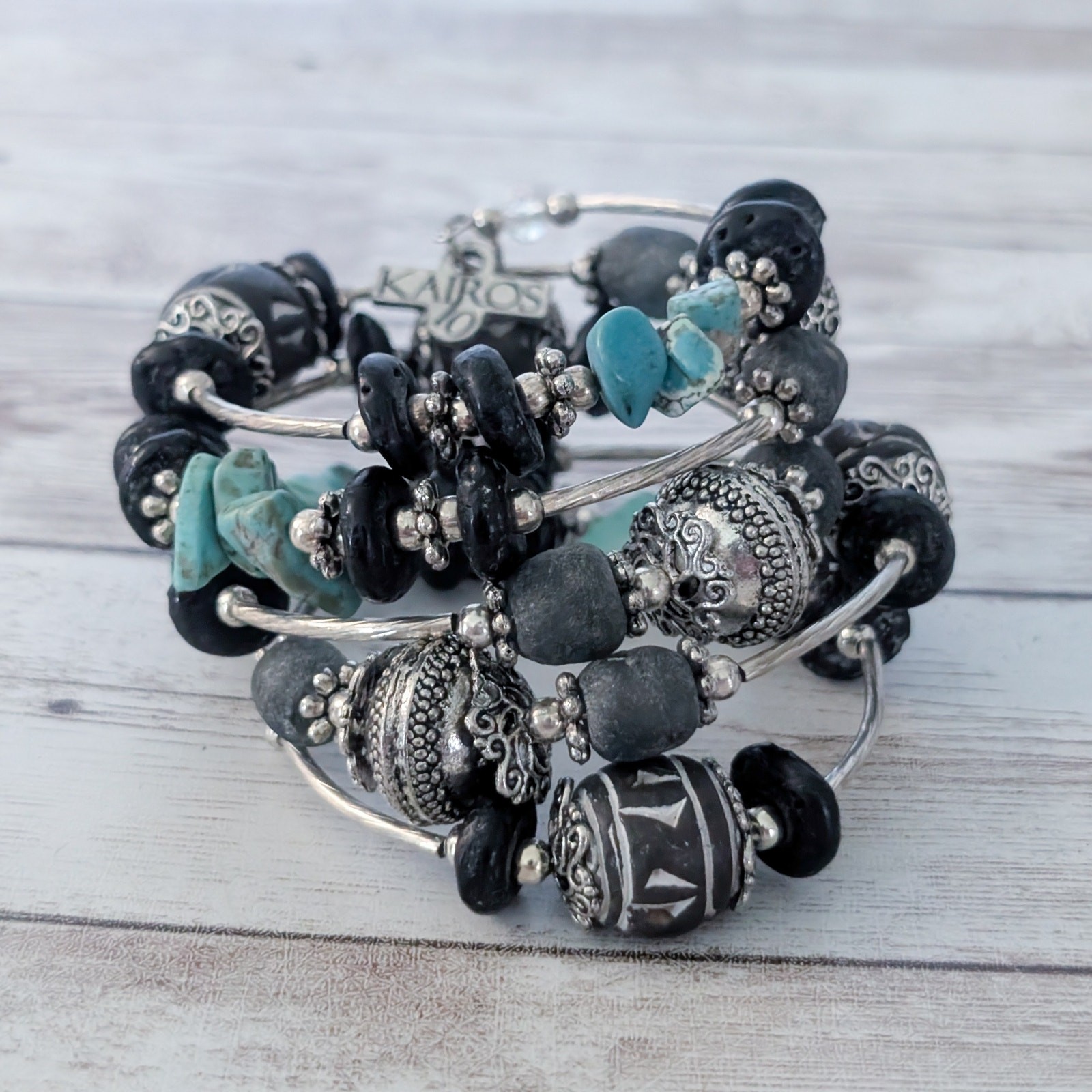 Kairos 10 Wrap Bracelet Mixed Materials