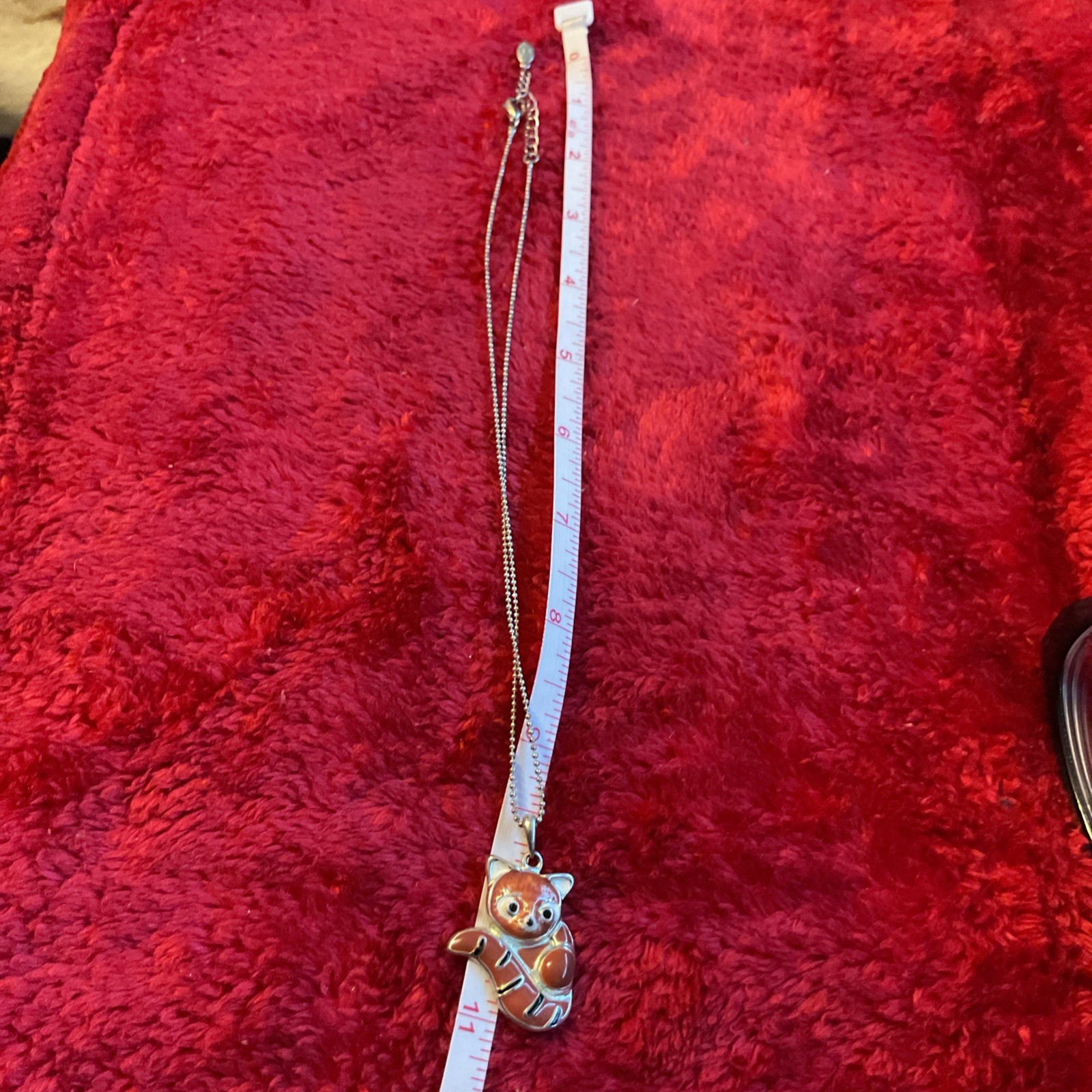 Adult Jewels Red Panda 3D Enamel Pendant Charm 18″ Silver Ball Chain Necklace