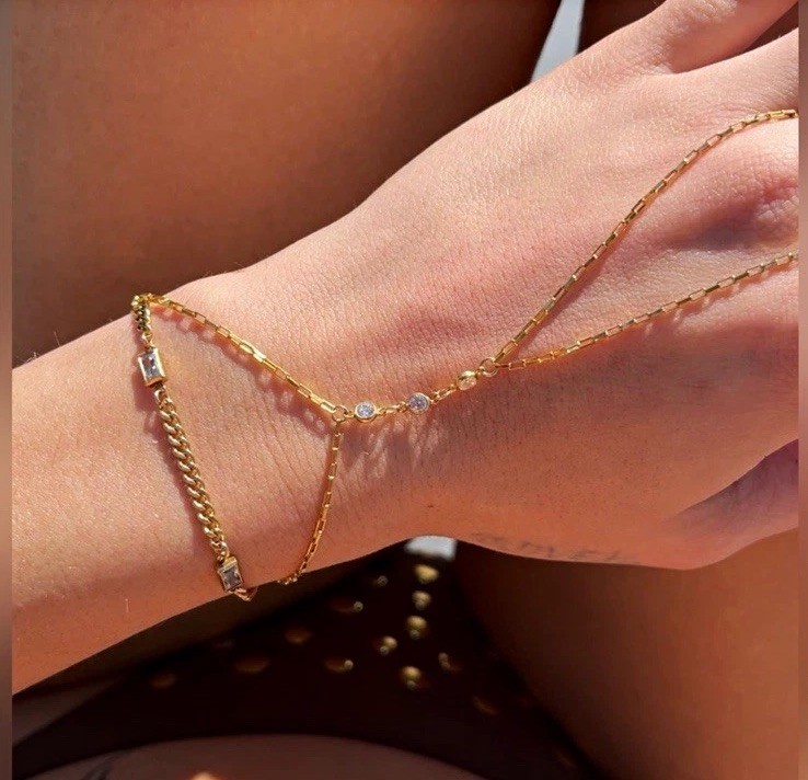 Cz 14k Gold Filled Handchain
