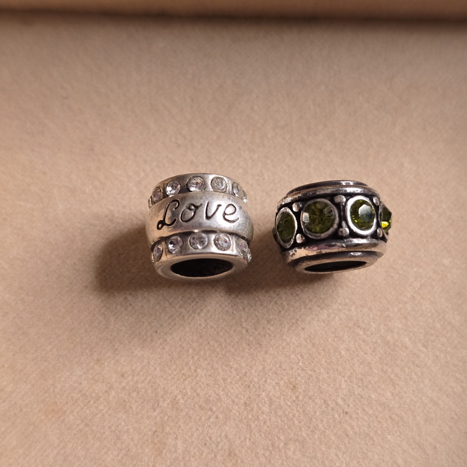 Vintage Brighton Spacer Bead Charm Love Family Glam Silver Tone