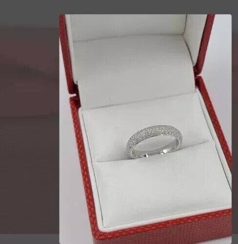 Round Cut Simulated Diamond Engagement Unisex Ring 14K White Gold Plated