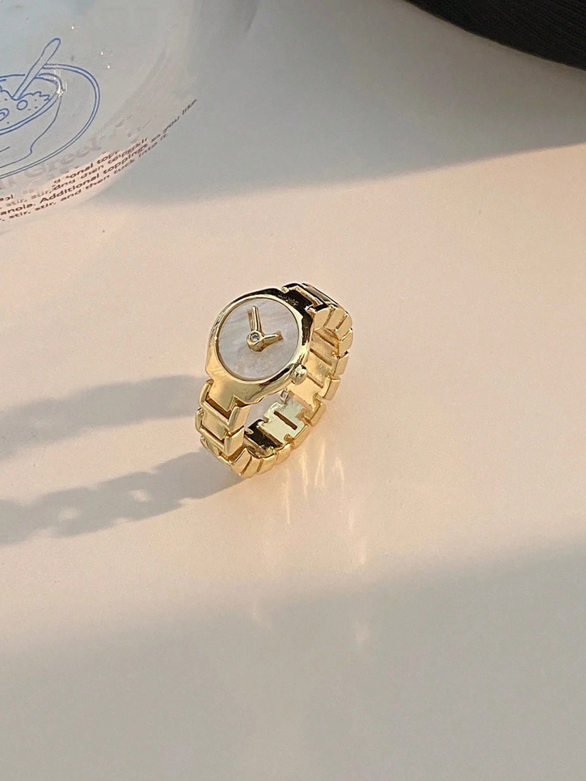 For Women Mini Watch Ring Vintage Finger Clock Gold Silver Tone Copper Jewelry
