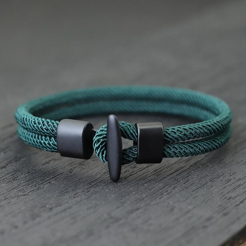 NEW Men’s Rope Bracelet Viking Punk Hiphop Outdoor Camping Jewelry