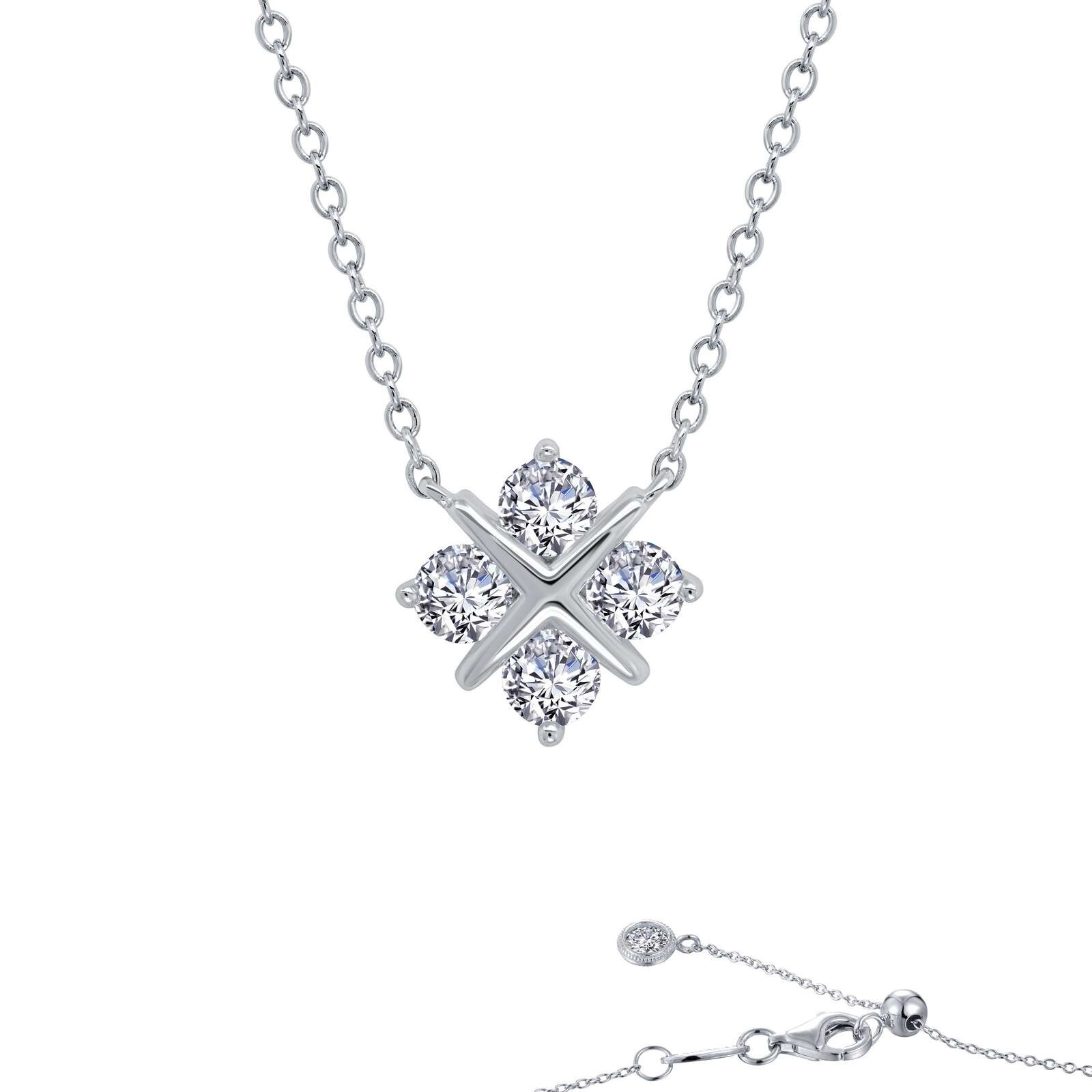 *BRAND NEW* Sterling Silver Platinum-Bonded 0.93 CTW Simple Squad Necklace
