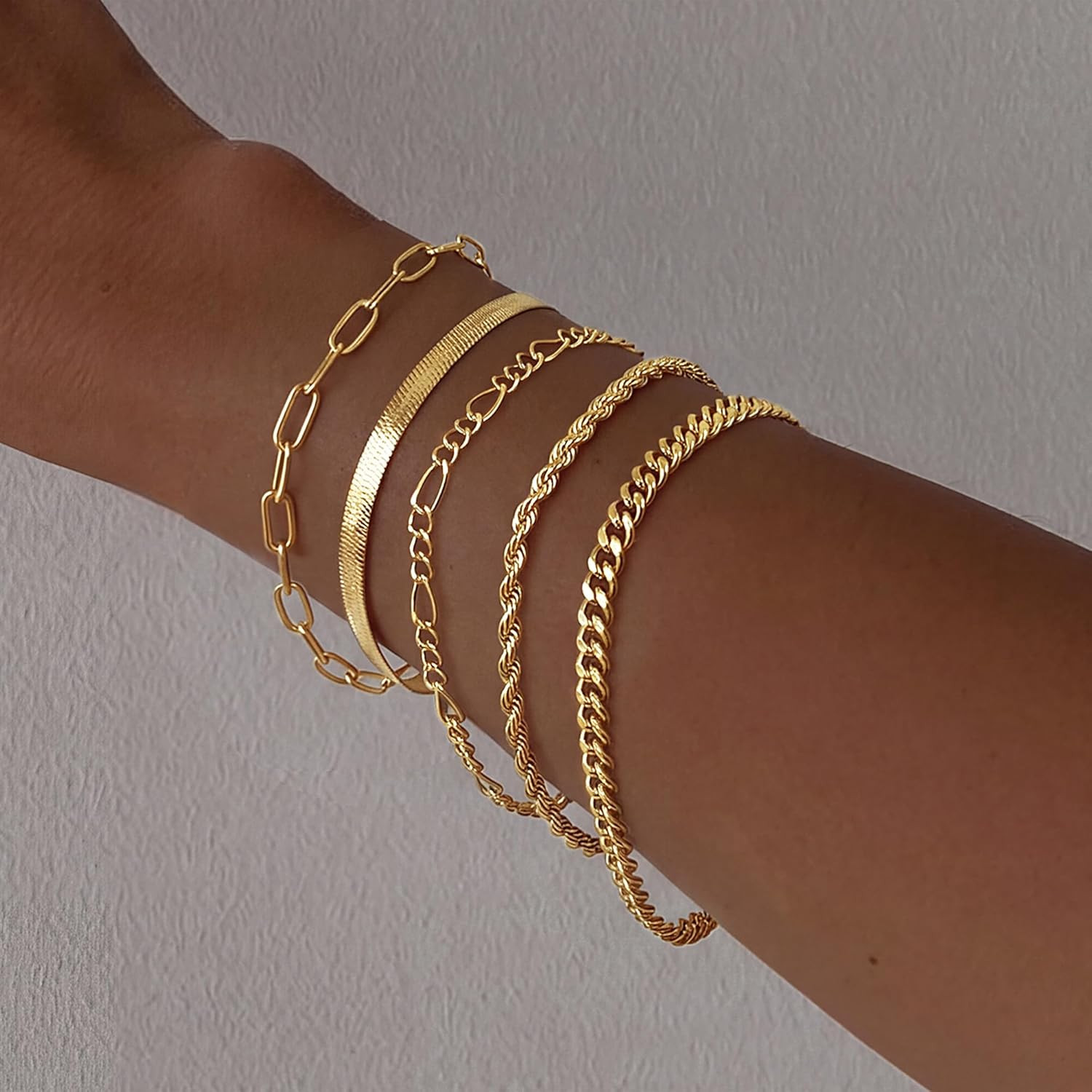 14K Gold Plated Bracelets for Women, Jewelry Sets Cute Tennis Beaded Bracelets C