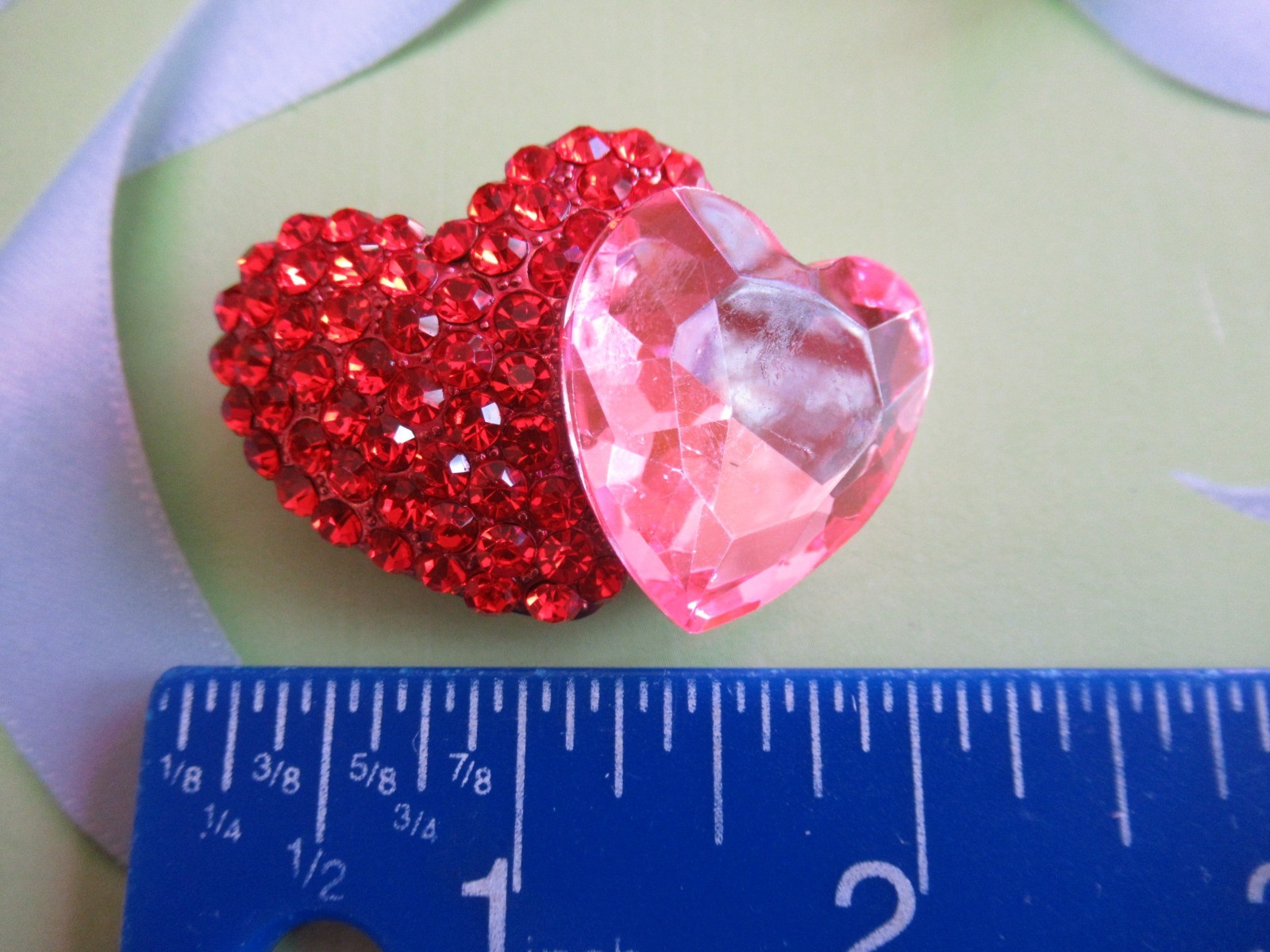BEAUTIFUL CRYSTAL & ENAMEL RED PINK VALENTINE HEART BROOCH LOT 4 NEW