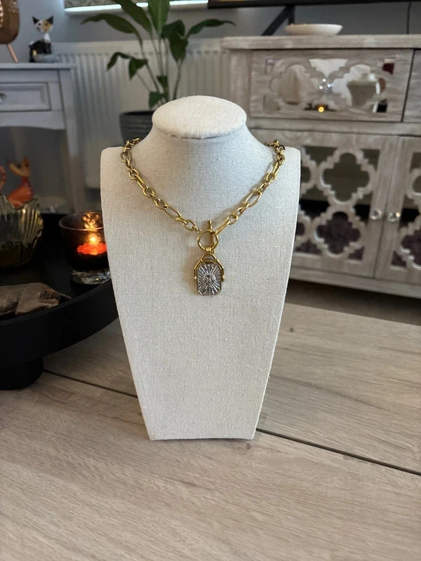 T-Bar Sun & Moon Reversible Necklace – Mixed Metals