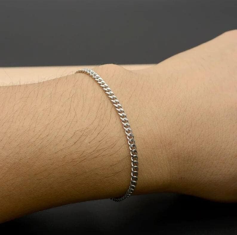 Stainless Steel Cuban Chain Bracelets for Men & Women – 6.5/7/7.5/8/9 Inch Go…