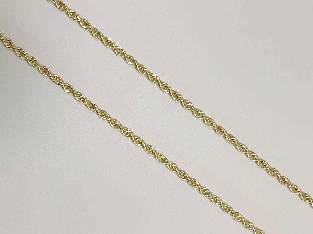 10K Yellow Gold SOLID Rope Chain Necklace Diamond Cut Real Gold 3mm 22inch