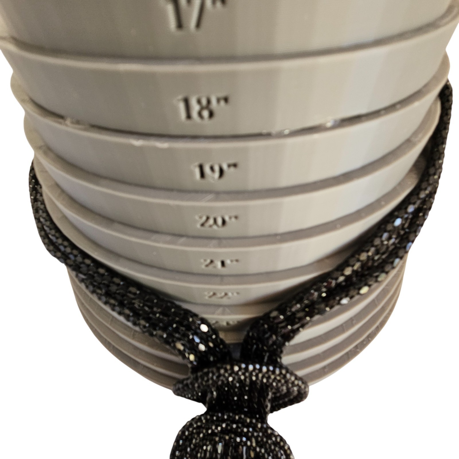 Black Bead Braided Muti Stand Statement Necklace Adjustable 16″ to 23″