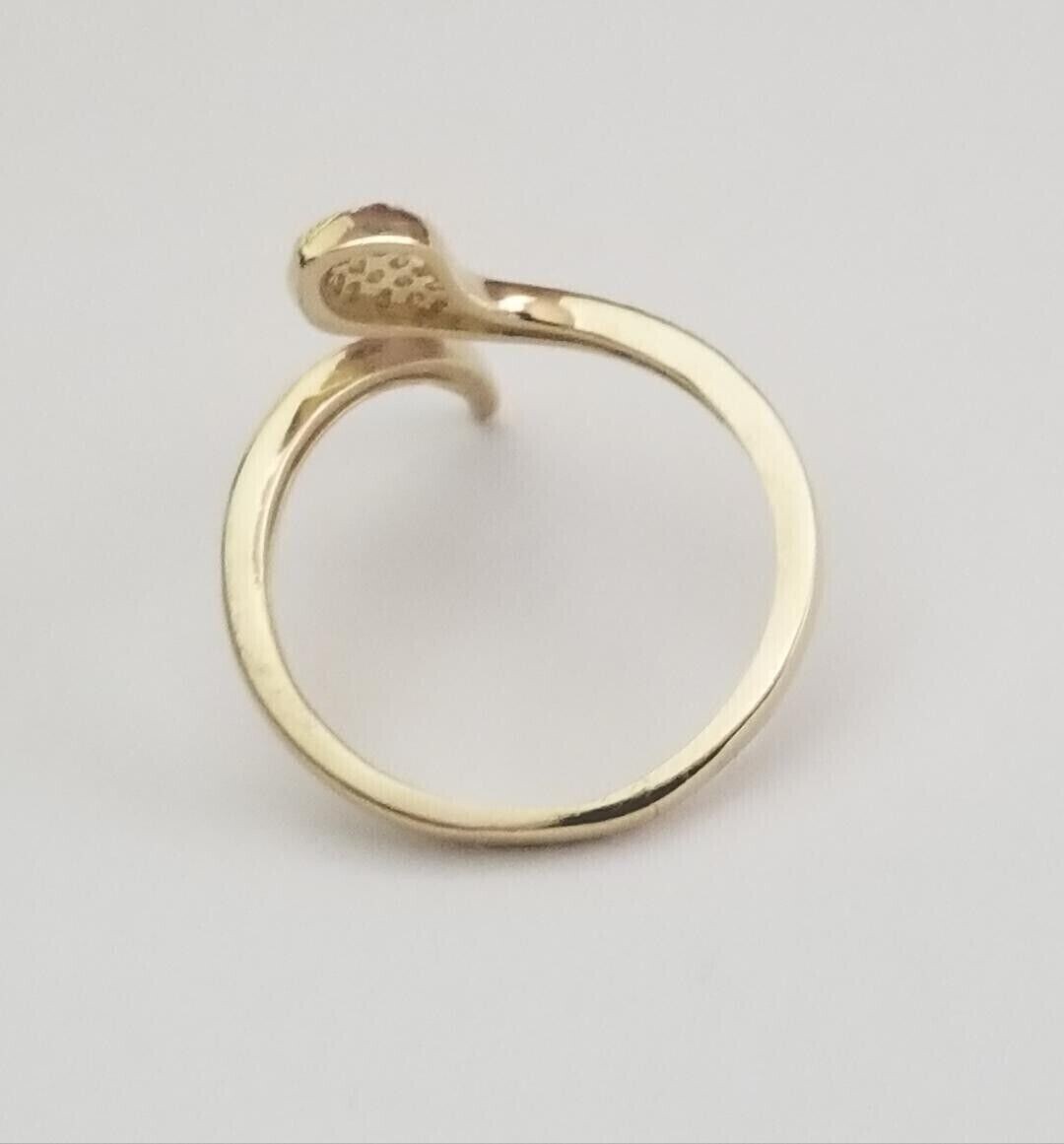 1.20 Ct Round Cut Simulated Diamond Women’s Snake Ring 14K Yellow Gold Plated