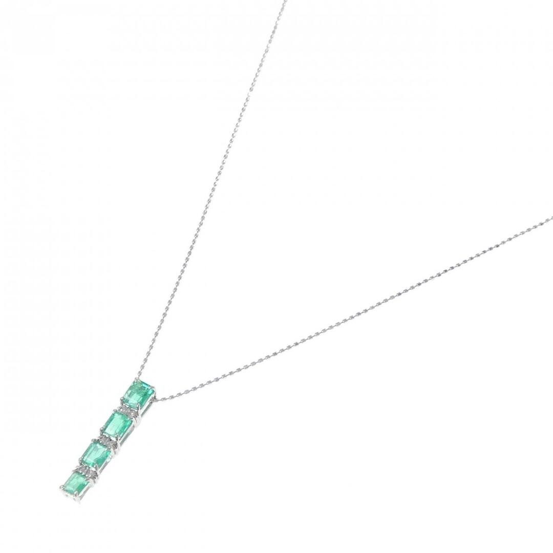K18WG emerald necklace 0.93CT