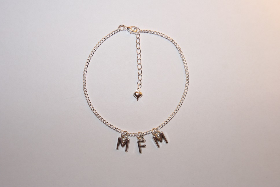 Sexy Premium Anklet Ankle Chain Jewellery ‘MFM’ Letters Swinger Threesome Fetish