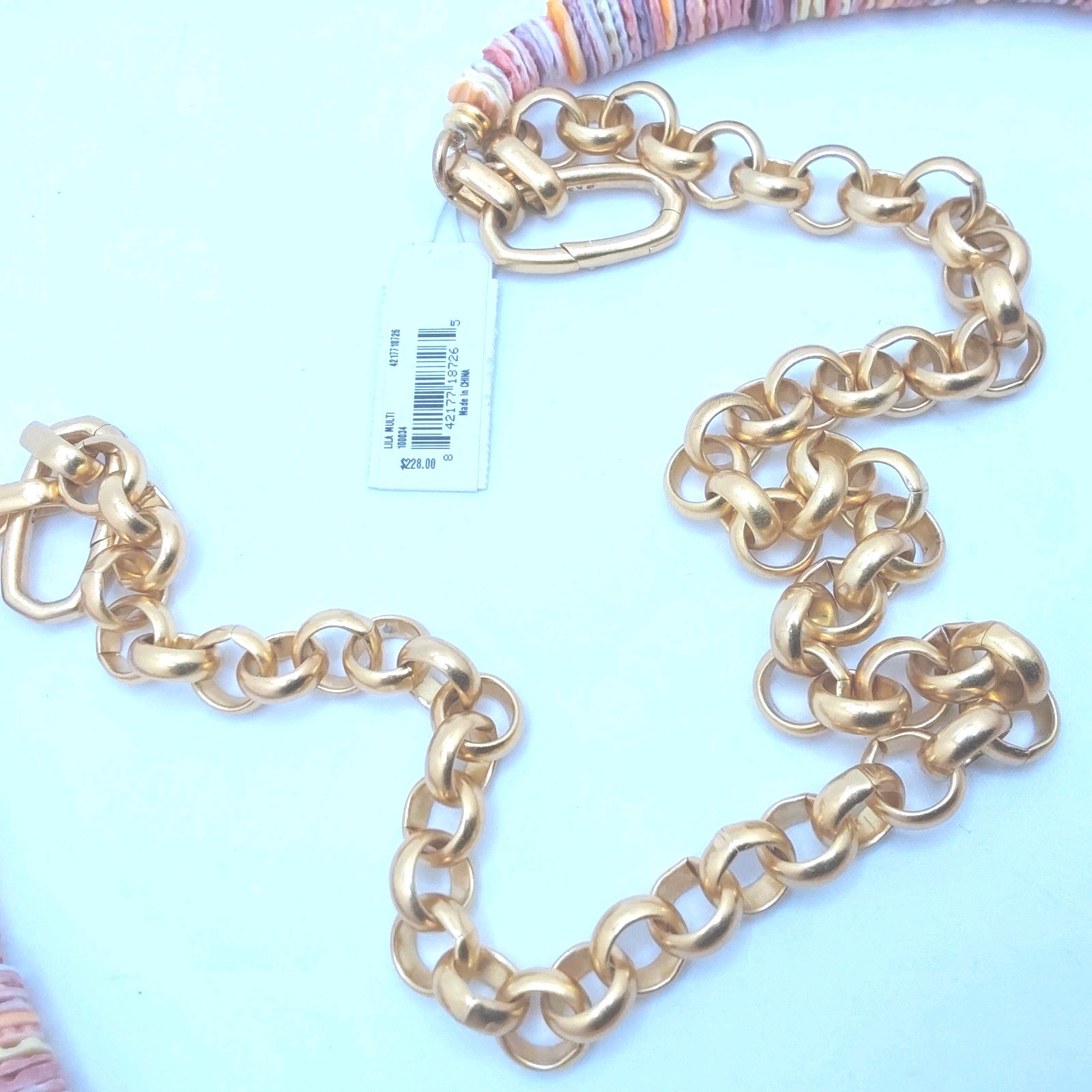 Kendra Scott Beautiful Lila Necklace in Vintage Gold Coral and Pastel Shells..
