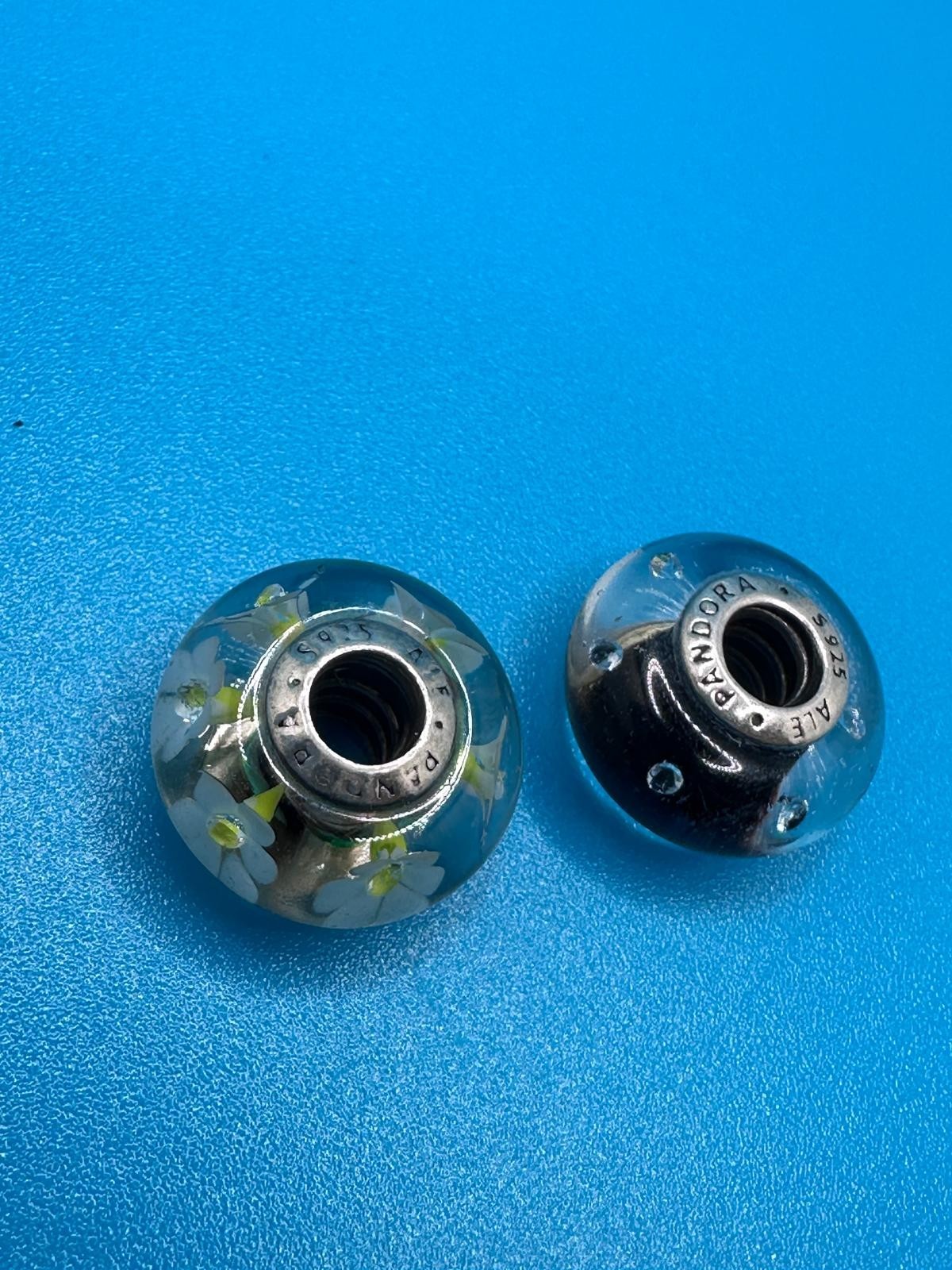 Pandora 925 Silver Murano Glass Charms