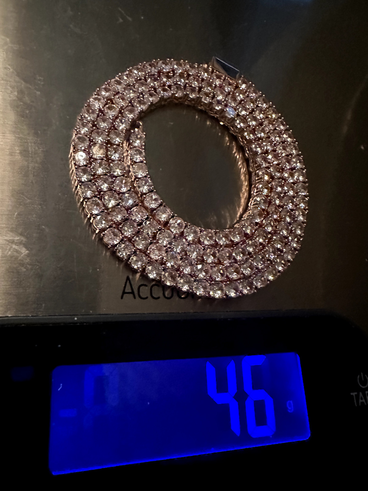 4mm Tennis Chain Necklace 70ct Lab Sim VVS1 Diamonds 54g+ HEAVY ROSE Gold