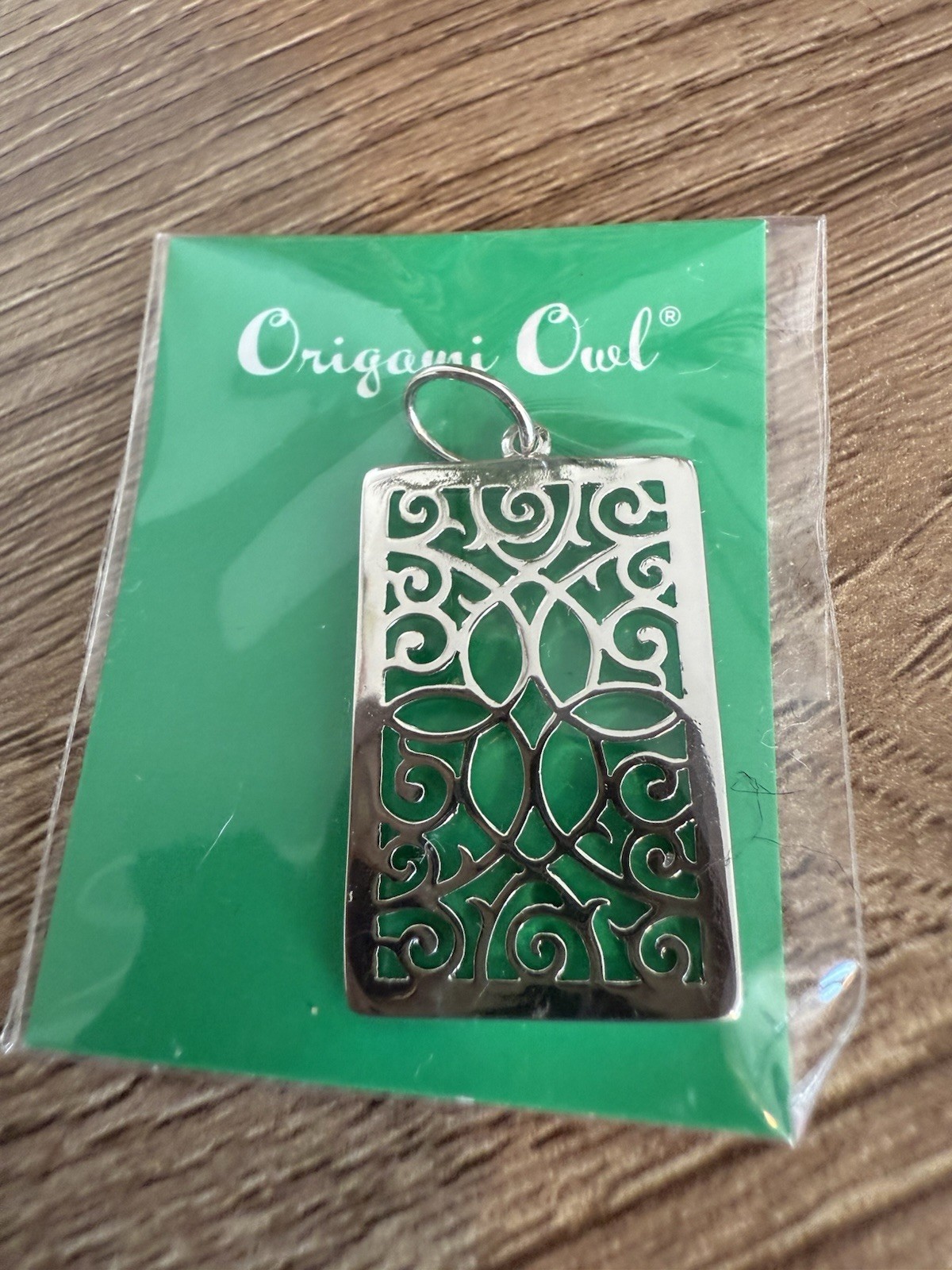 New Authentic Origami Owl Silver Filigree Photo Pendant Cover Necklace Jewelry