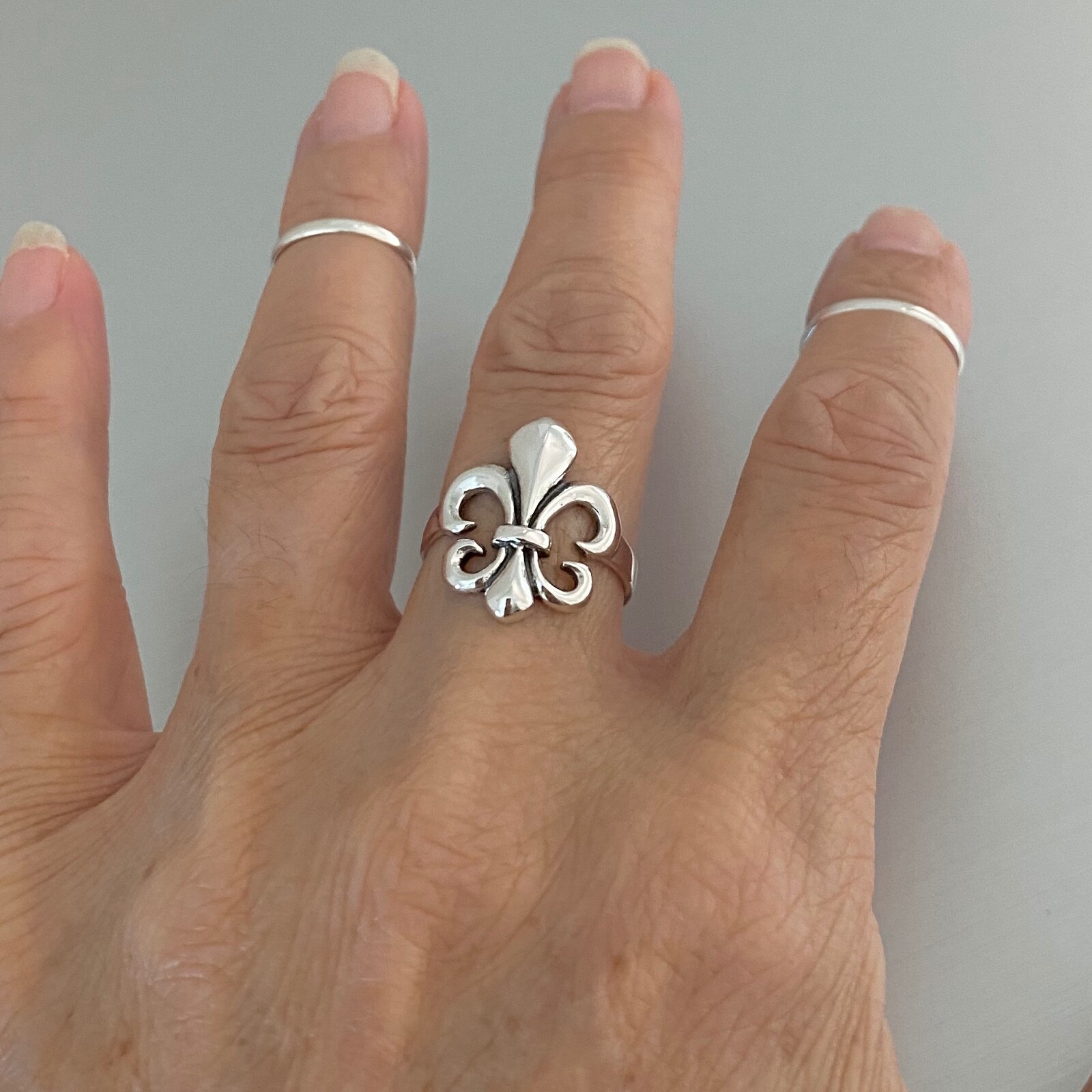 Sterling Silver Fleur De Lis Ring, Saints, Silver Rings, Lily Flower, France