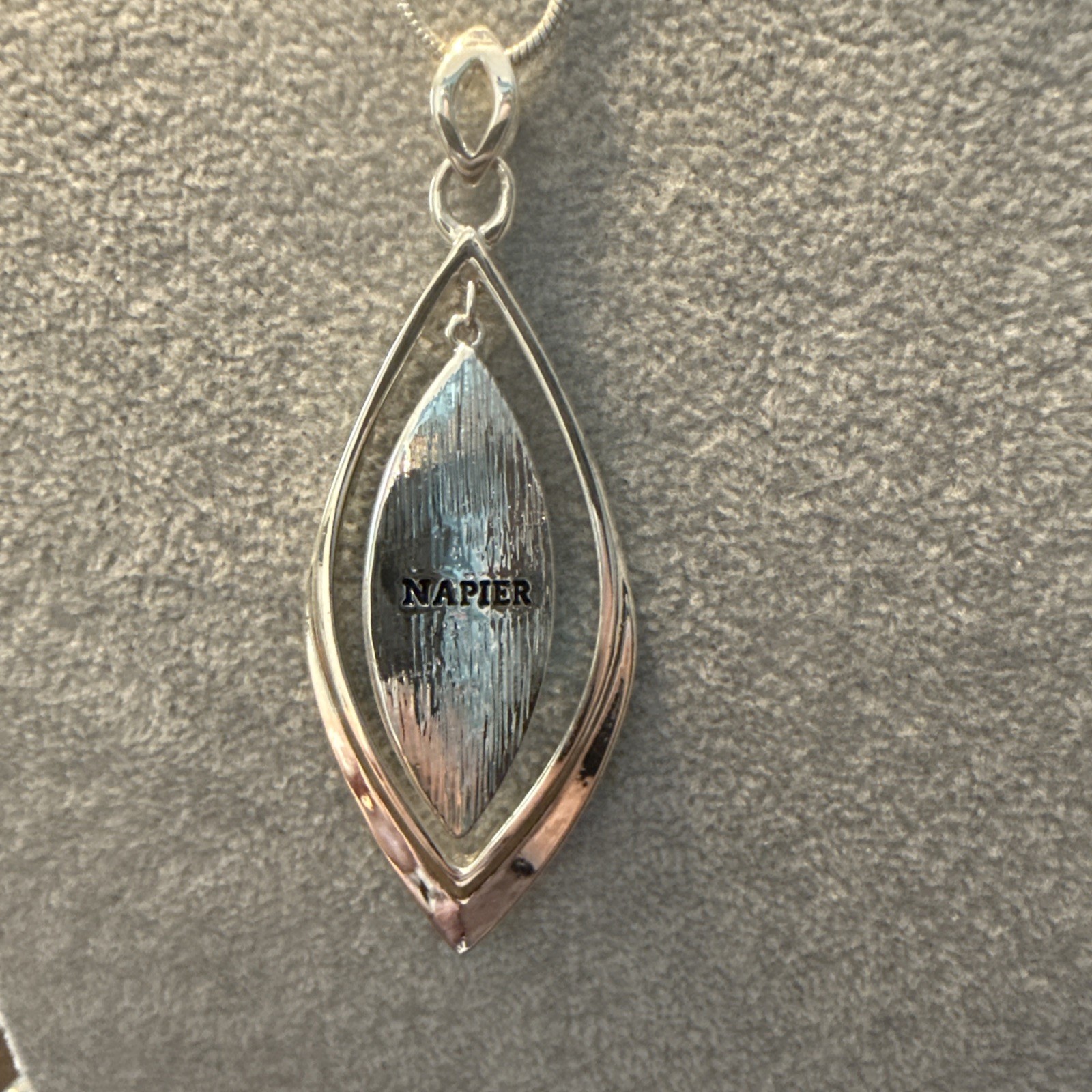 Napier Adjustable Silver Tone Statement Pendant Necklace