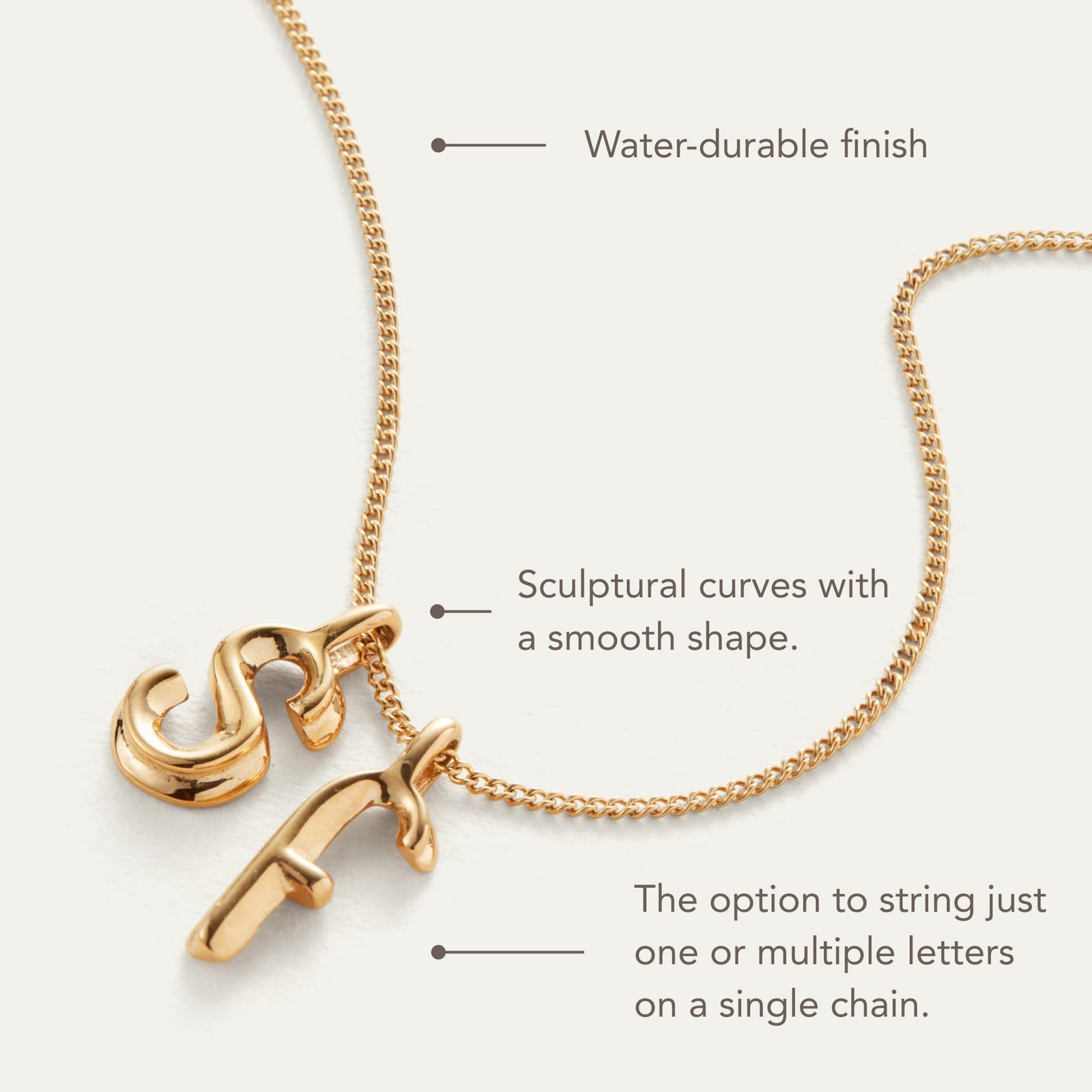 JENNY BIRD Letter C Monogram Initial Pendant Necklace | High Polish Gold, Lob…