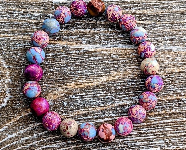 Galaxy Sea Sediment 10mm Bead Balance Healing Chakra Handmade Bracelet Gifts