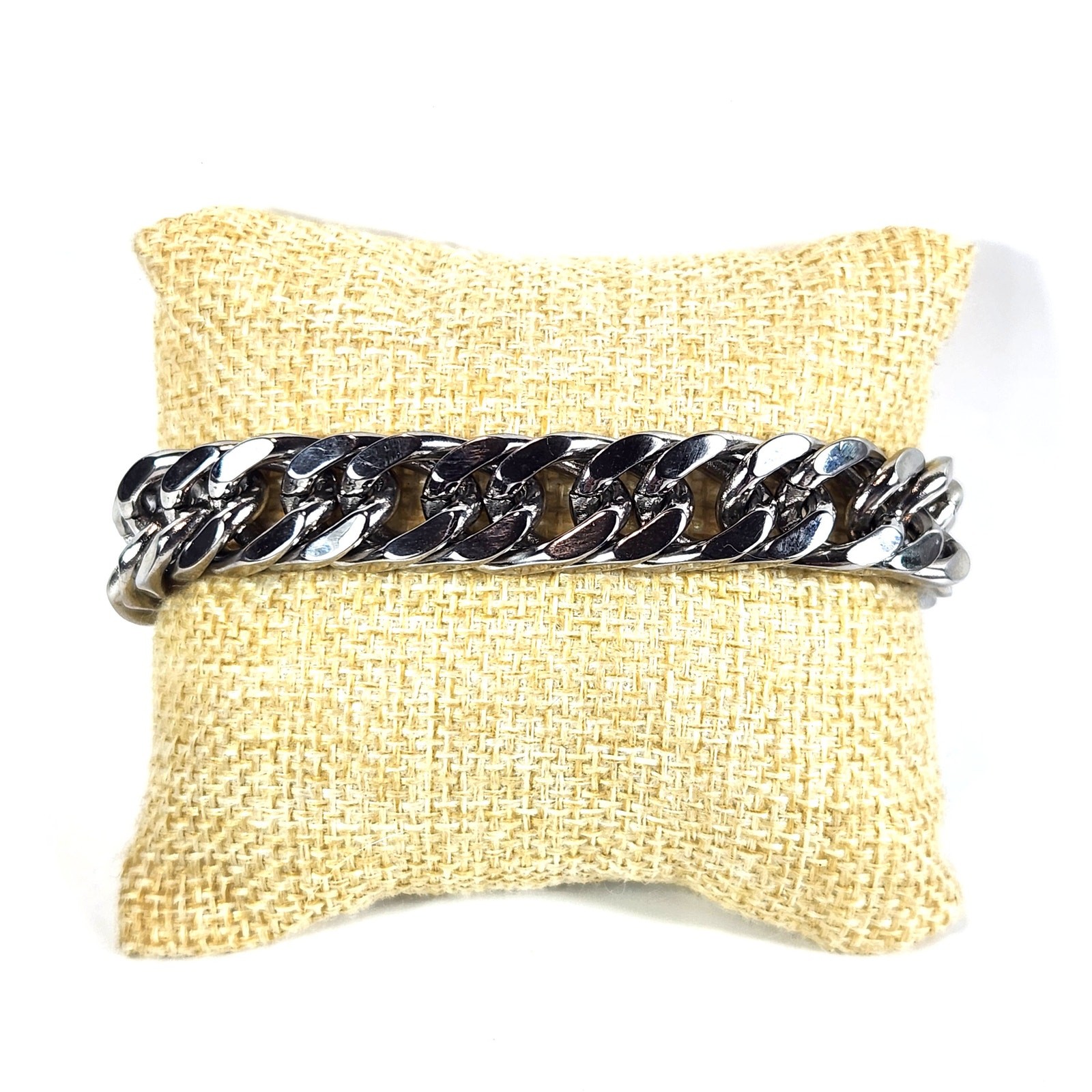 Stainless Steel Silver 12.5mm Heavy Miami Cuban Link 7.75″ Bracelet