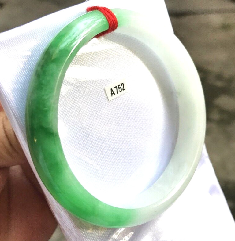 60mm Natural Green Jadeite Jade Bracelets Burma Emerald Jade Bracelet Bangle