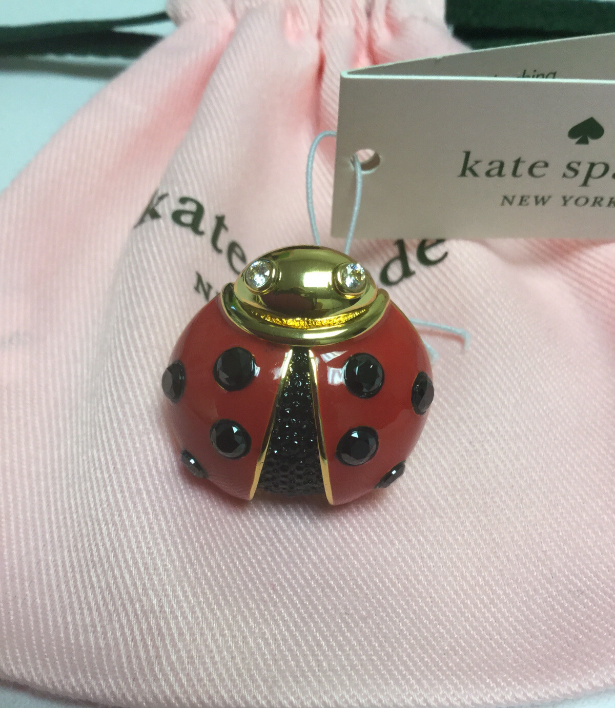 NWT Kate Spade NewYork 12 K Gold Plated Little Ladybug Ring Size 6 New