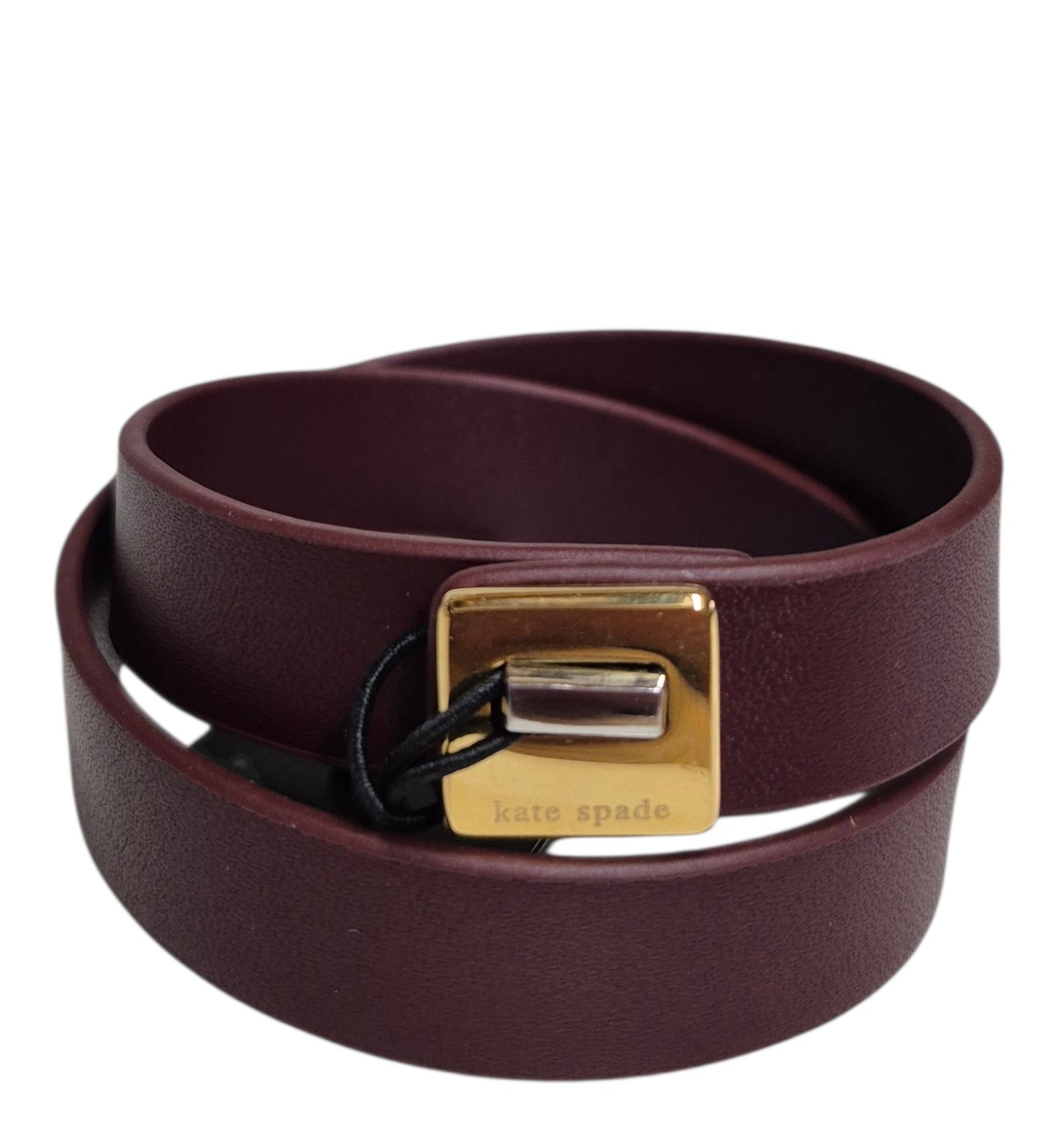 Kate Spade Phoebe Leather Double Wrap Bracelet Dark Merlot Burgundy KL499 New