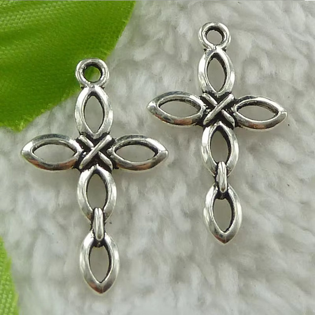 CROSS WICCA PAGAN WITCH SYMBOL CELTIC KNOT Pendant 26″ 925 Plated Silver Chain