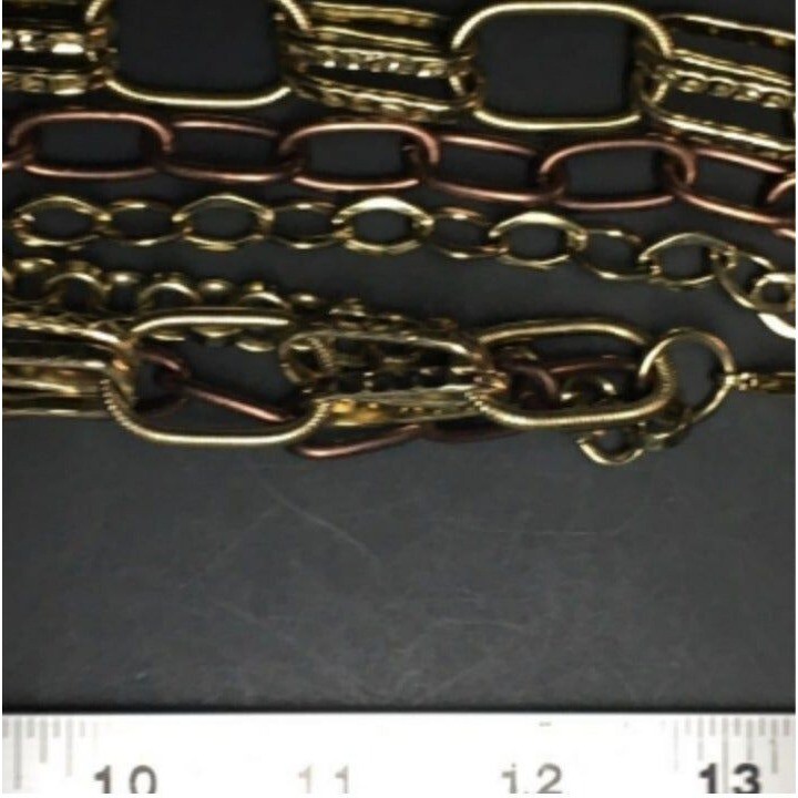 Bill Blass Necklace Chunky Chain Gold Copper Multi Strand Retro BoHo Statement