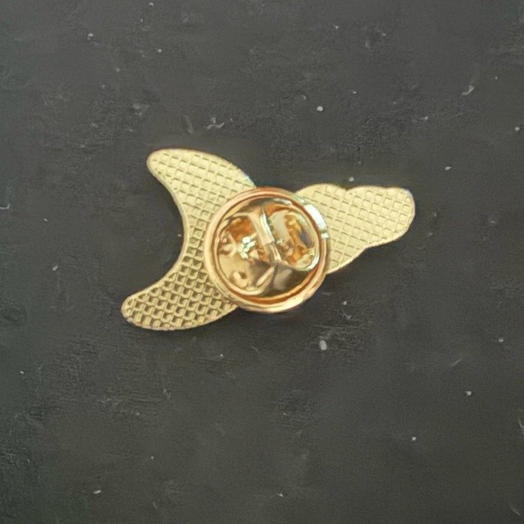 Yellow Moon and White Cloud Enamel Pin