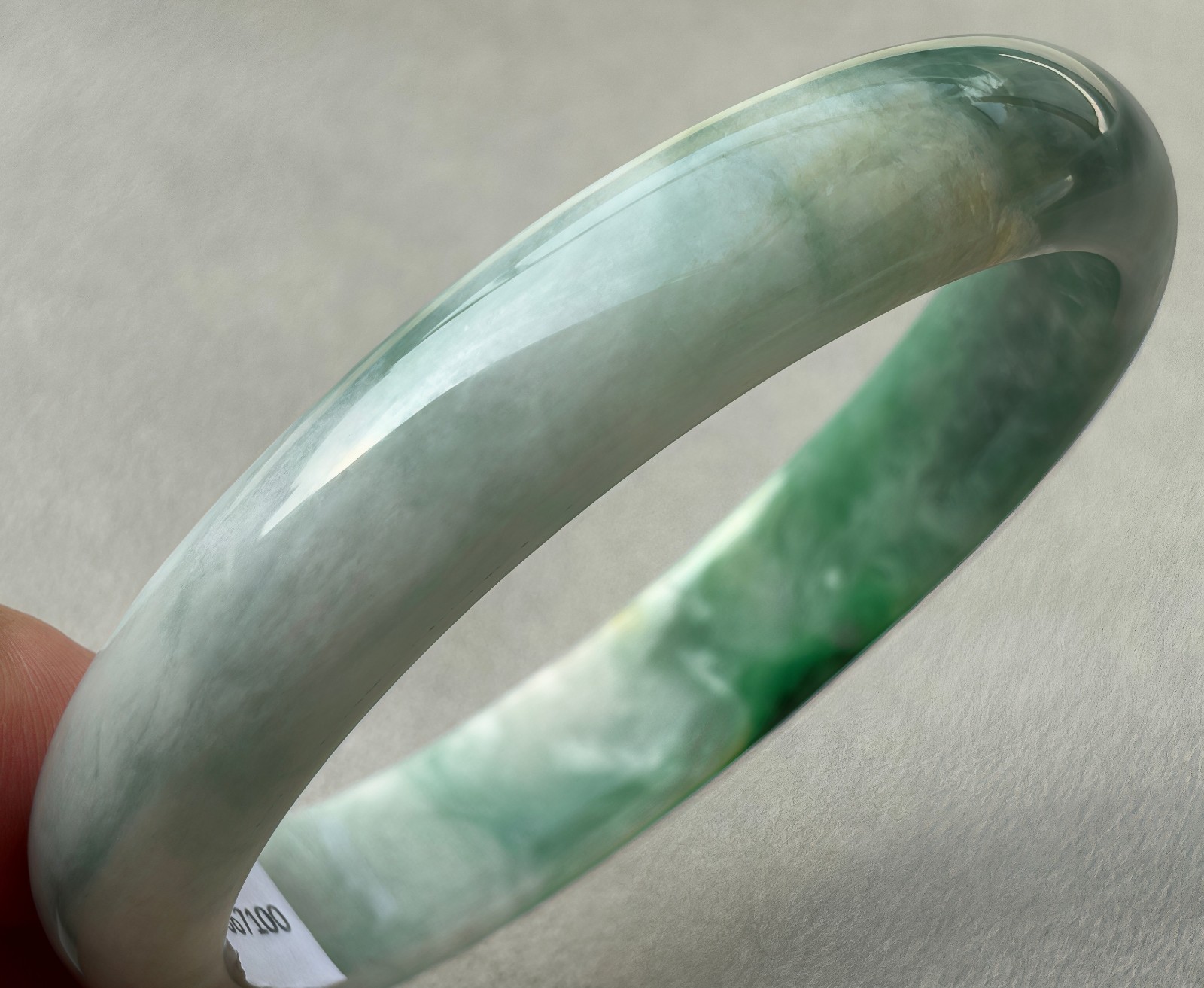 59mm Natural Green Jadeite Jade Bracelets Burma Emerald Jade Bracelet Bangle
