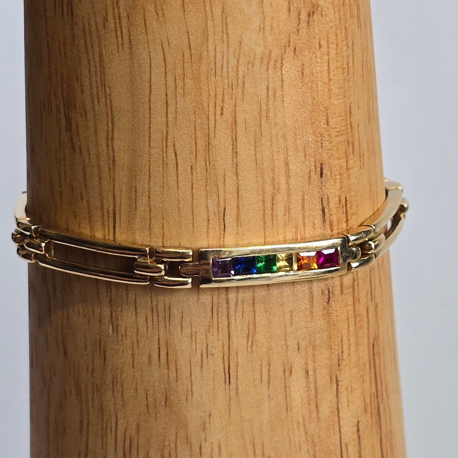 Sterling Silver Bracelet 13.5g Fine Jewelry 7.25″ Multicolor Stones *READ*