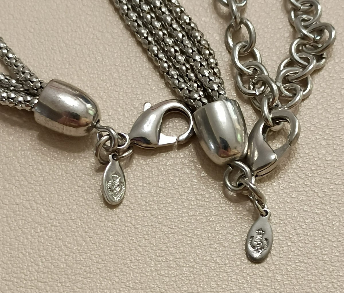 Premier Design Faux Perl and Four Strand Chain Necklace & Bracelet