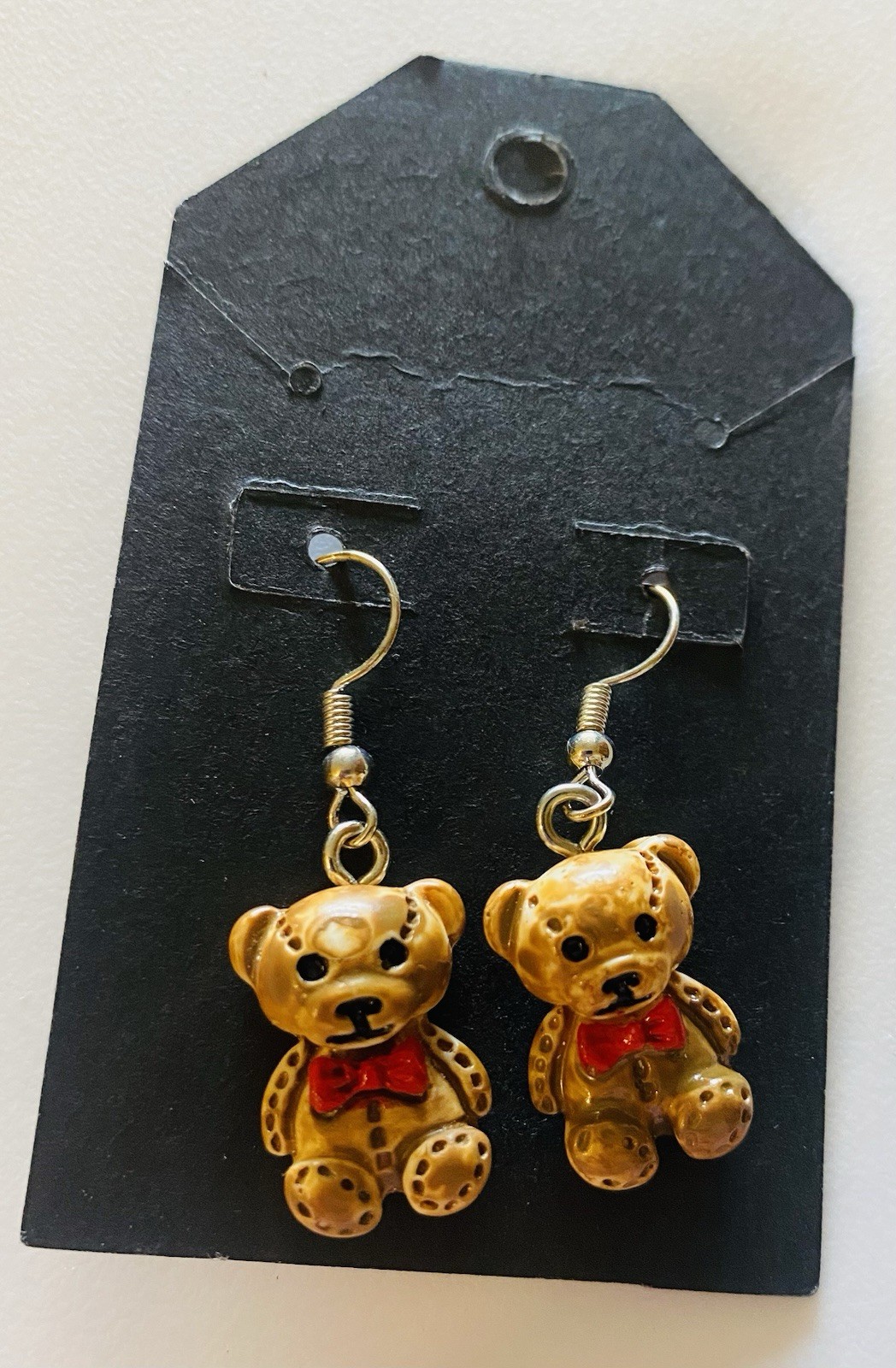 Women’s Resin Teddy Bear Brown Earrings New