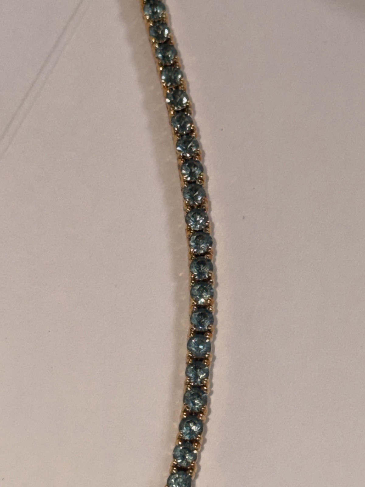 Joan Rivers Classics Simulated Indian Sapphire Tennis Bracelet 7.5” NOS w/ Box