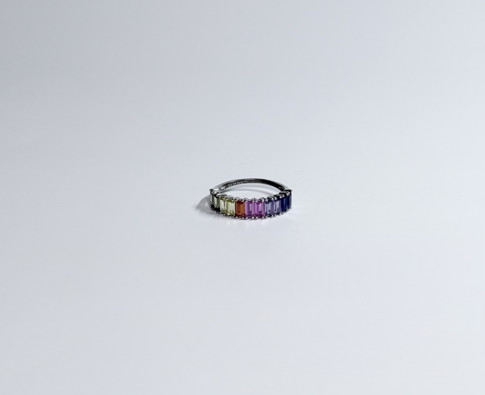 Rainbow Multicolor Sterling Silver 925 Ring US Size 7 Women’s Jewelry