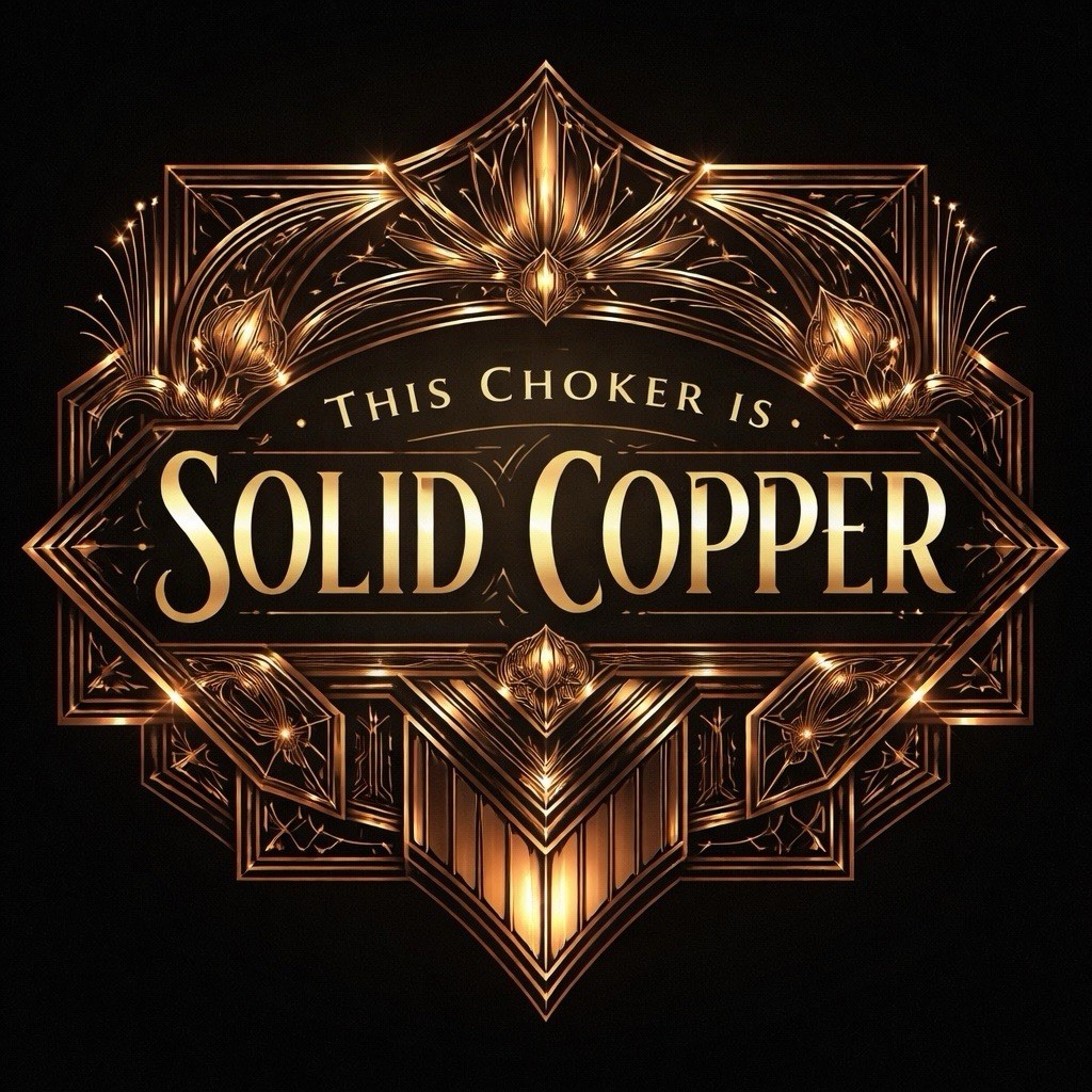Solid copper choker #CC304AM- 1 inch wide. High polish Finish.