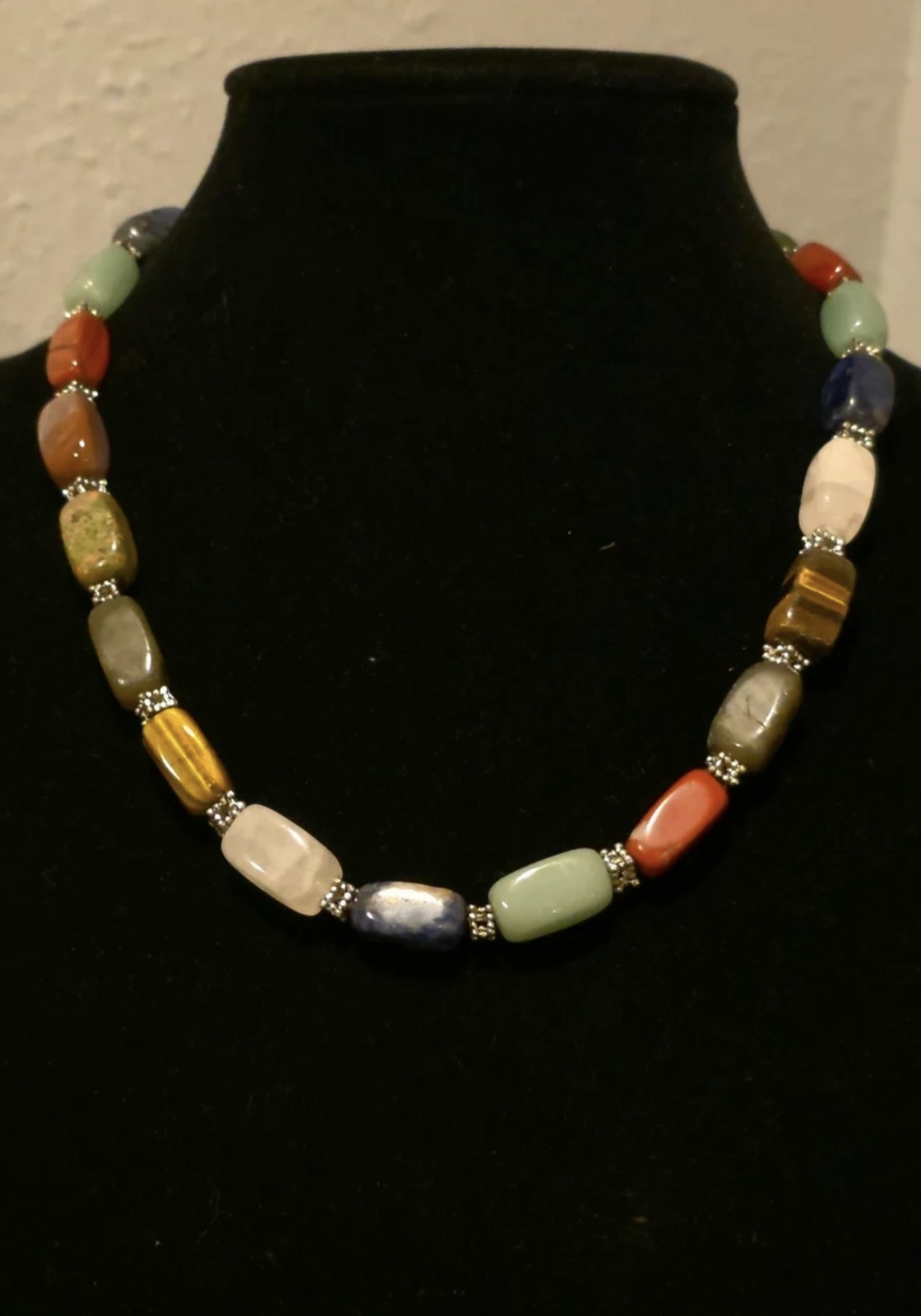 Natural Gemstone Beaded Necklace Sodalite, Unakite, Jasper, and More