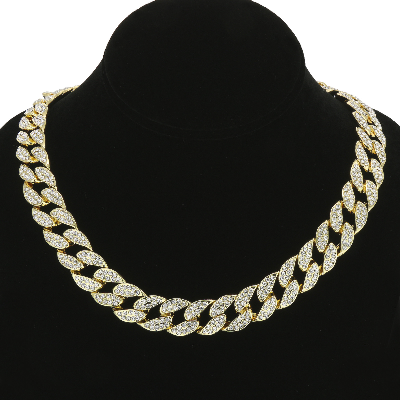 Miami Cuban Link 14k Gold Plated 14″-30″ Cubic-Zirconia Choker Hip Hop Chain
